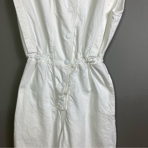 Zara denim jumpsuit white small boiler suit gas station painter utility baggy - Picture 6 of 11
